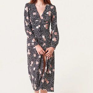 Black and Pink Floral Marcia Mini Dress